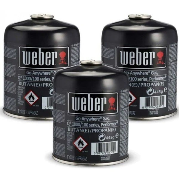 Weber Gas-Kartusche 3er-Pack 17669 Für Q 100/1000 Und GO-ANYWHERE