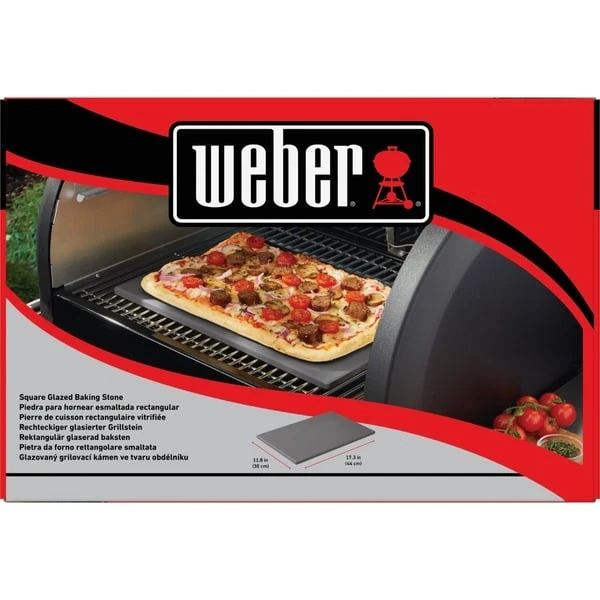 Weber Glasierter Pizzastein 18414, Eckig 44cm X 30cm – Bild 4